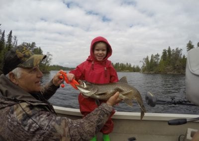 Kids fishing Lake trout Ontario Manitou