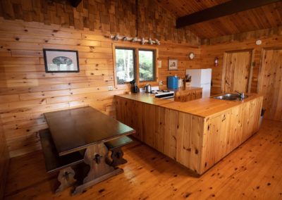 The Point Outpost Cabin Kitchen and Dining Area