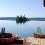 Hot Tub and Sauna with view over lake Manitou
