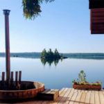Hot Tub and Sauna with view over lake Manitou