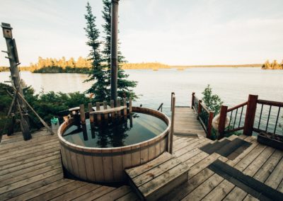Hot Tub and jump-off swimming deck